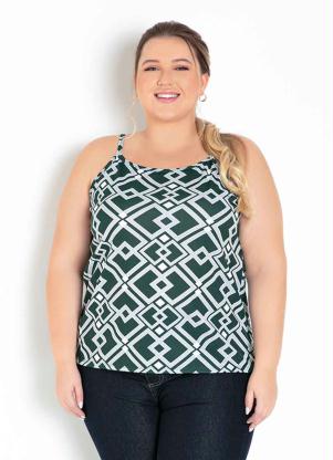 Blusa (Geom�trica Verde) de Al�as Plus Size