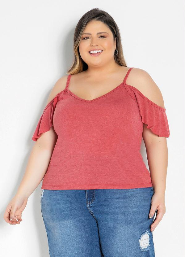 Blusa (Mescla Bordô) com Alças Plus Size Blusa (Mescla Bordô) com Alças Plus Size