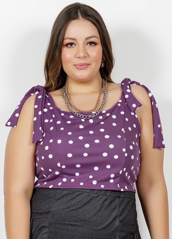 blusa roxa plus size