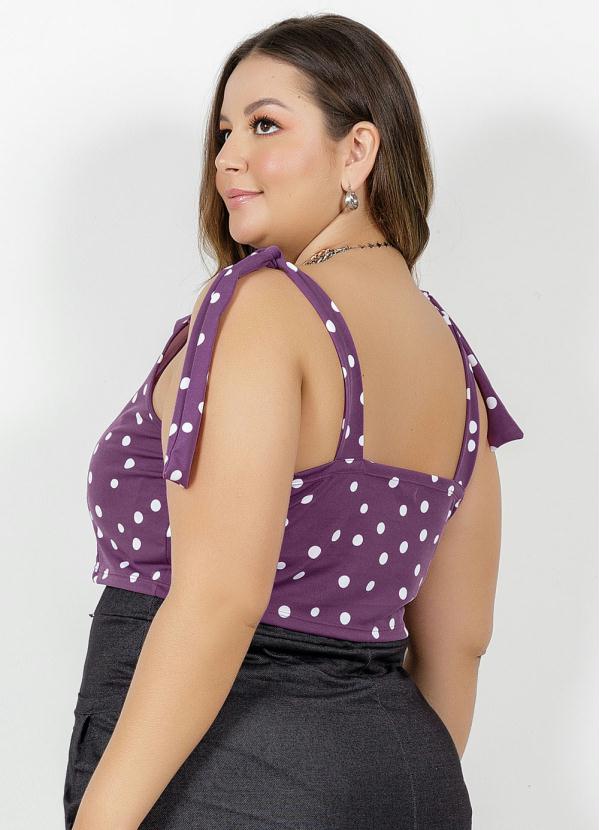 blusa roxa plus size