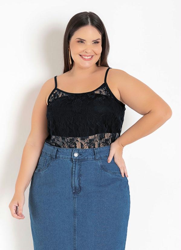 Blusa (Preta) em Renda Plus Size Blusa (Preta) em Renda Plus Size
