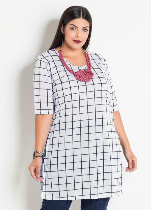 blusas plus size xadrez