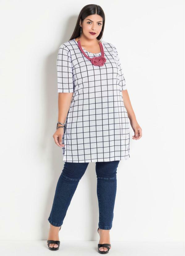 blusas alongadas plus size