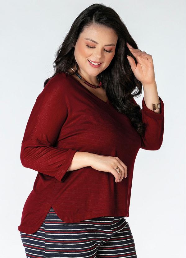 Blusa Plus Size (Bord�) Alongada