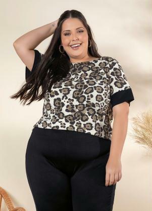 Blusa Plus Size (Oncinha) com Barra Mullet Blusa Plus Size (Oncinha) com Barra Mullet