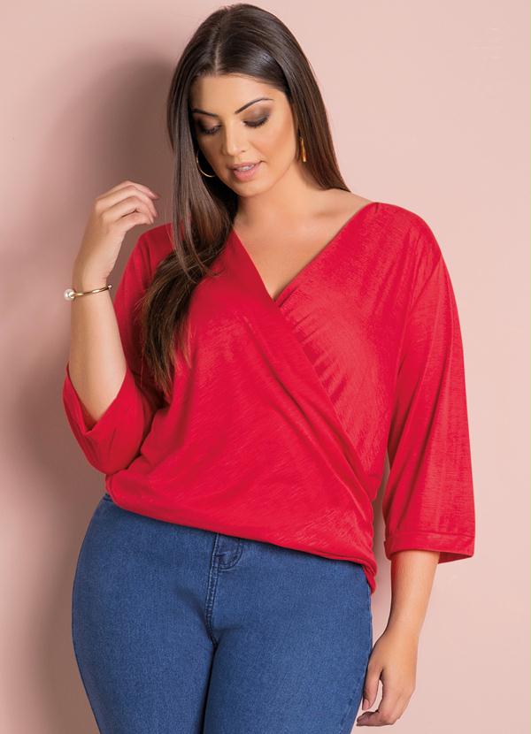 blusas plus size decote v