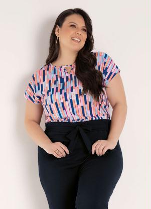 Blusa (Abstrata) sem Cava Plus Size Blusa (Abstrata) sem Cava Plus Size