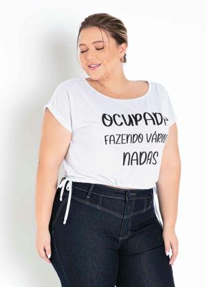 Blusa (Branca) com Amarração Plus Size Blusa (Branca) com Amarração Plus Size
