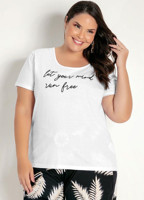Blusa (Branca) com Estampa na Frente Plus Size