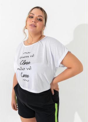 Blusa (Branca) com Estampa Plus Size Blusa (Branca) com Estampa Plus Size