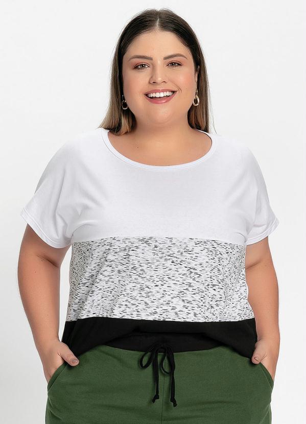 Blusa (Branca) com Recortes Frontais Plus Size Blusa (Branca) com Recortes Frontais Plus Size