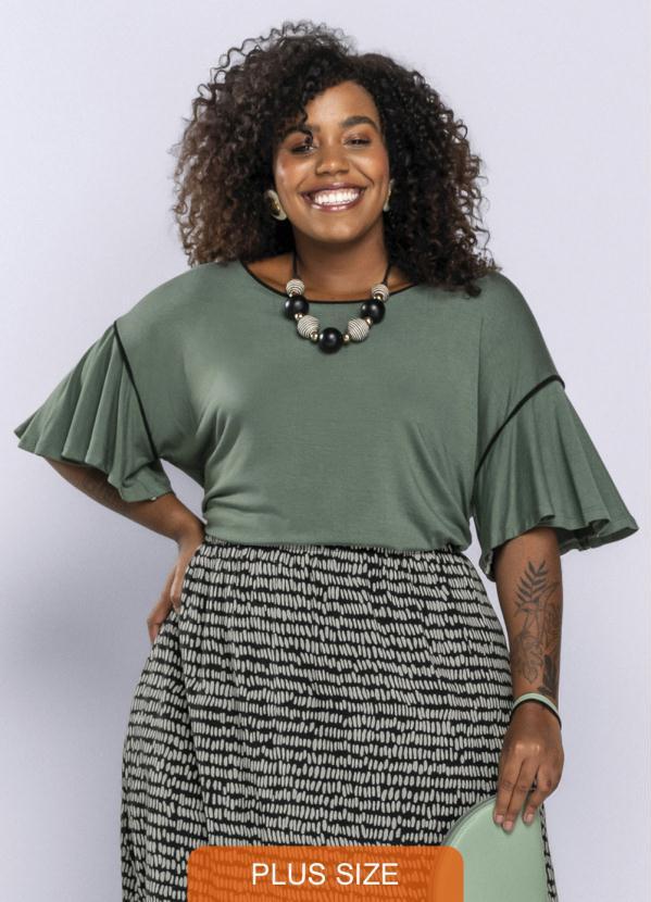 blusa crepe plus size