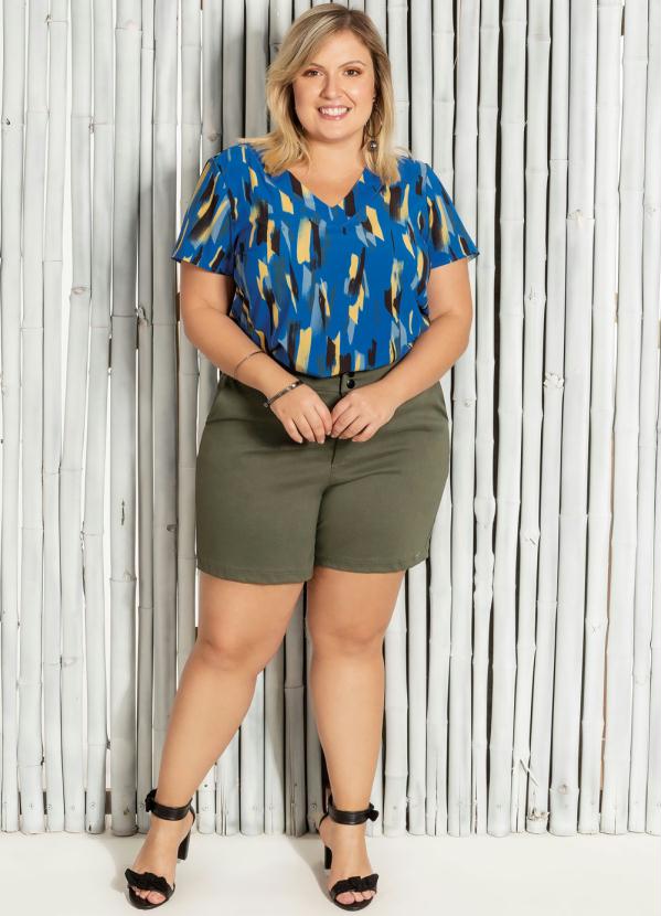 blusa de tecido estampada