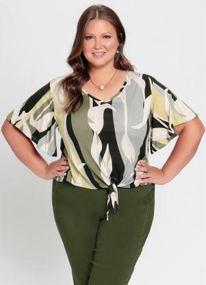 Blusa (Estampada) com Amarra��o na Frente
