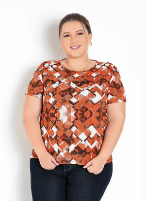 Blusa (�tnica Laranja) Plus Size