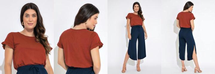 Blusa Ferrugem em Malha de Algod�o
