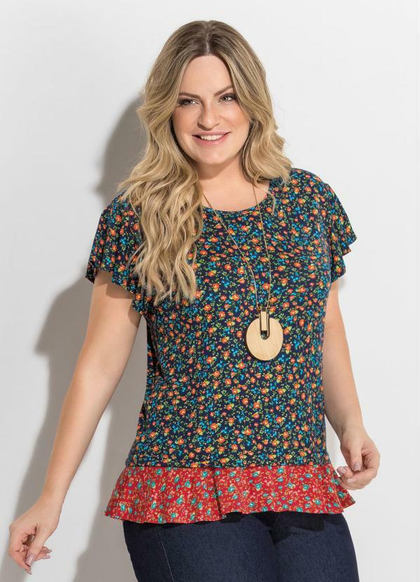 blusa evase plus size