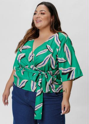 Blusa (Folhas Verdes) com Faixa