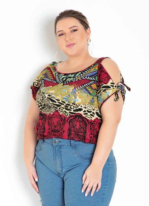 Blusa (Mix de Estampas) Ombro Vazado Plus Size Blusa (Mix de Estampas) Ombro Vazado Plus Size