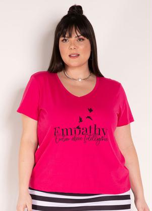 Blusa (Pink) com Estampa na Frente Plus Size Blusa (Pink) com Estampa na Frente Plus Size