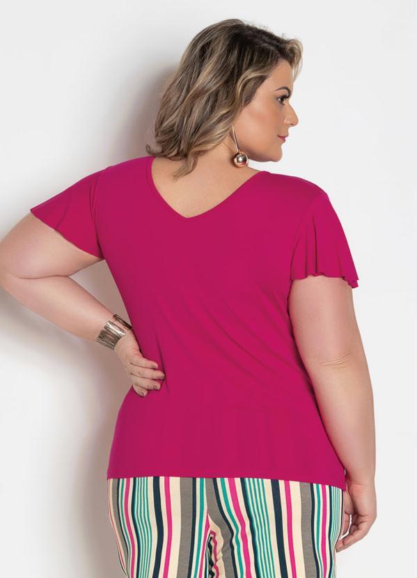 blusa pink plus size