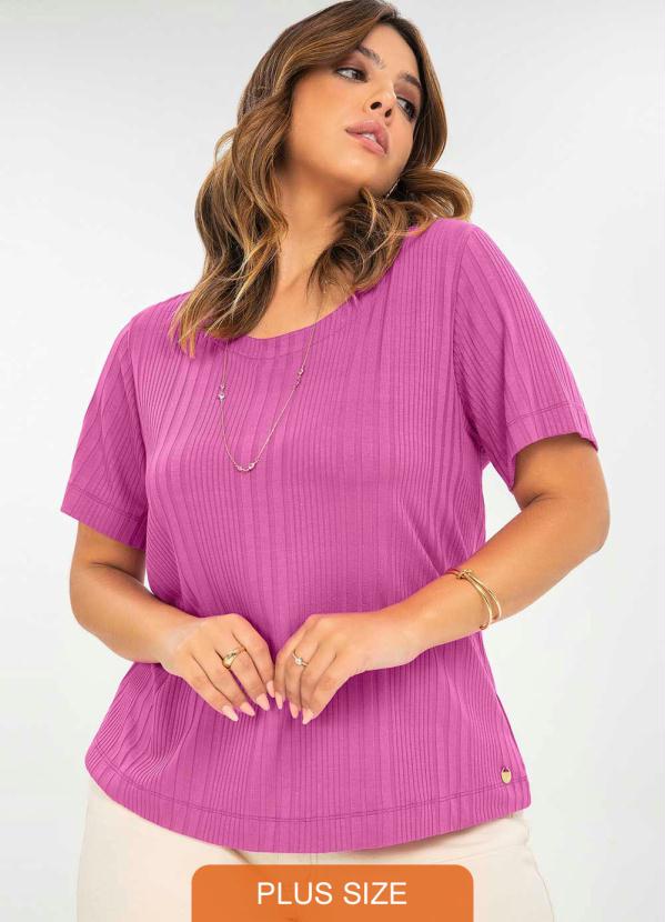 blusa roxa plus size