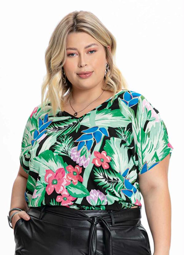 Blusa Plus Size (Floral Big) Ampla