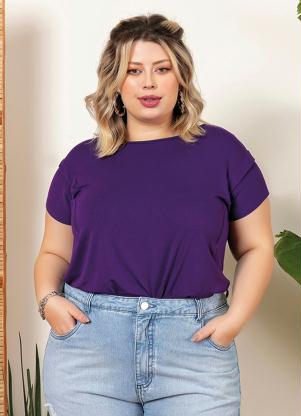 Blusa Plus Size (Roxa) Mangas Sobrepostas