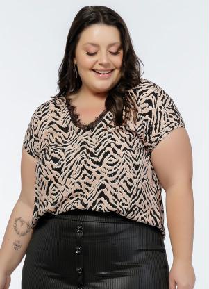 blusa com amarração na frente plus size