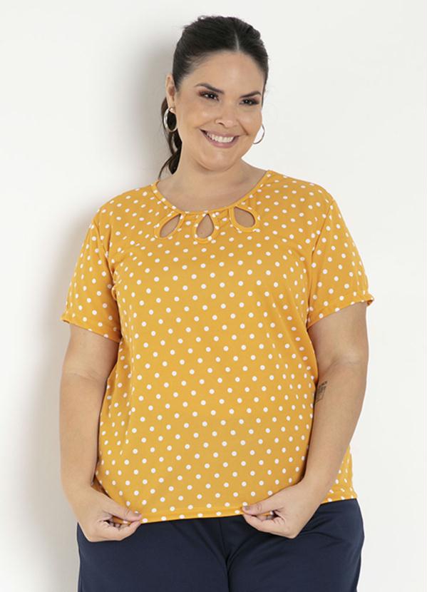 Blusa (Po� Amarela) com Gotas Plus Size