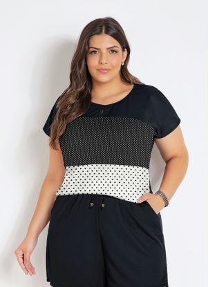 Blusa (Po� e Preta) Plus Size