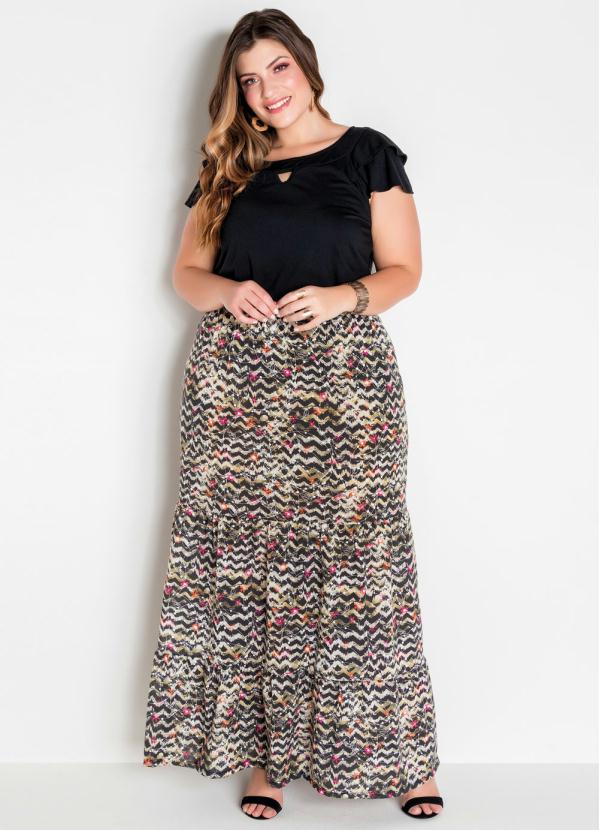 blusa plus size com babado