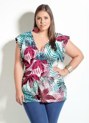 blusa acinturada plus size