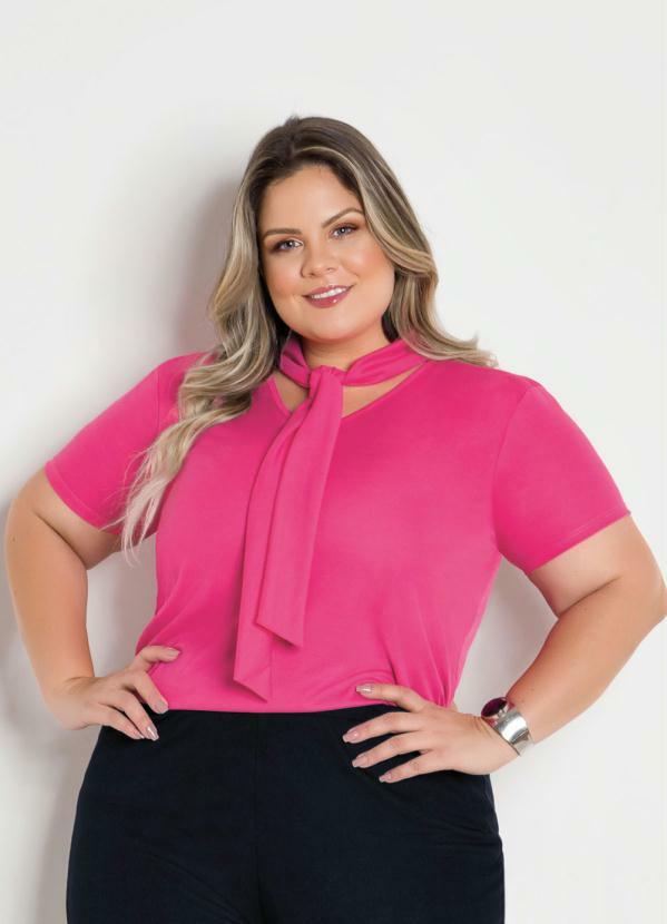 blusa plus size rosa
