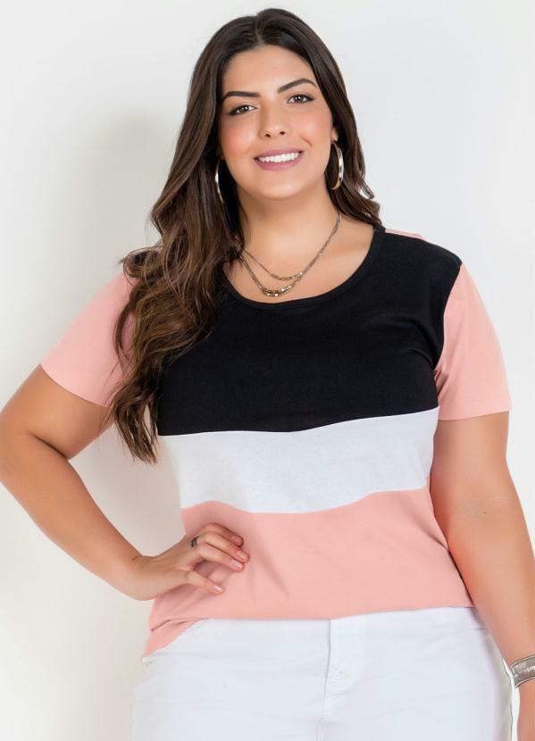 blusa plus size rosa