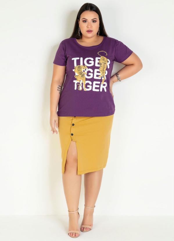 blusa roxa plus size