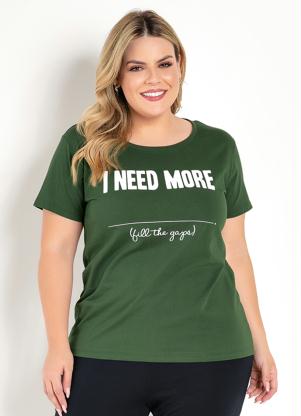 Blusa (Verde) com Estampa na Frente Plus Size Blusa (Verde) com Estampa na Frente Plus Size