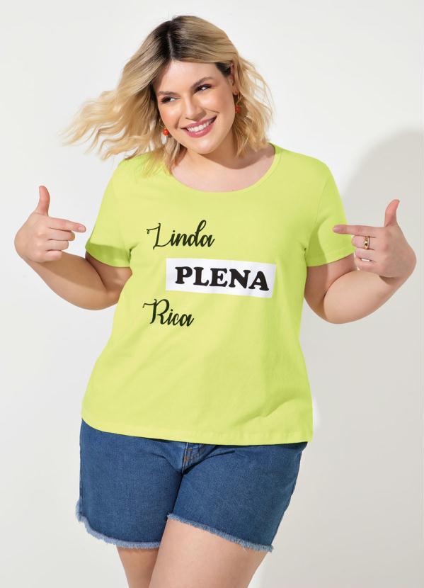 Blusa (Verde Lima) com Estampa Plus Size Blusa (Verde Lima) com Estampa Plus Size