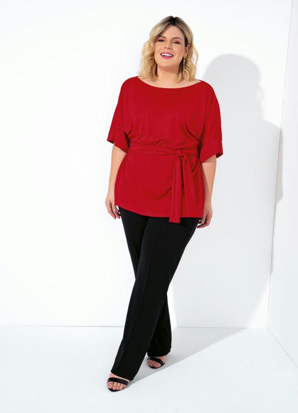 blusa plus size vermelha
