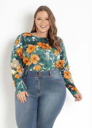 Blusa (Floral Verde) Evas� Plus Size