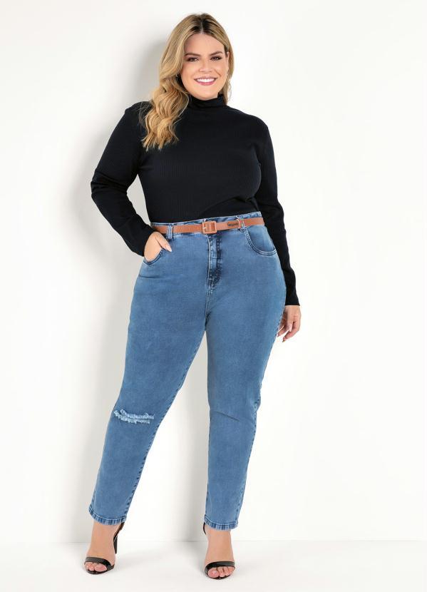 blusa gola alta canelada plus size