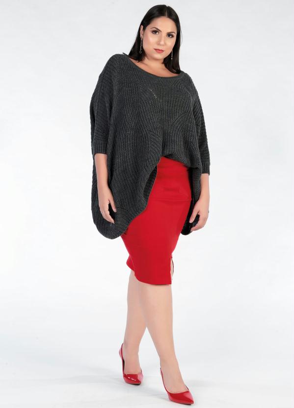 Blusa Tricot Plus Size (Chumbo)
