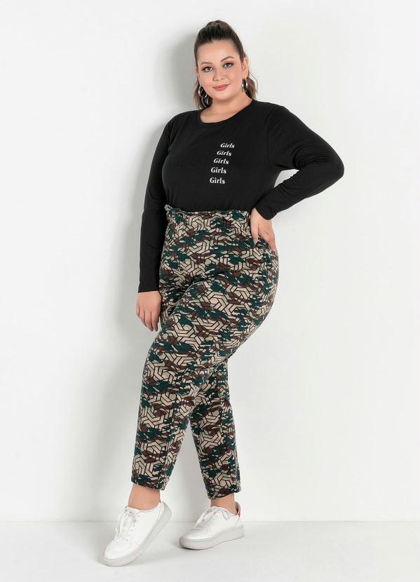 blusa camuflada feminina plus size