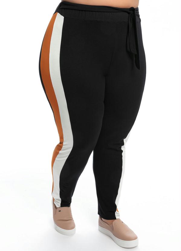 Cal�a Plus Size (Preta) com Faixa para Amarrar