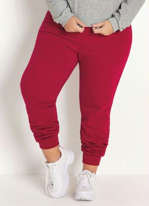 Calça (Bordô) de Moletom Plus Size Calça (Bordô) de Moletom Plus Size