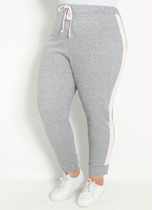 Calça (Mescla) com Recortes Laterais Plus Size Calça (Mescla) com Recortes Laterais Plus Size