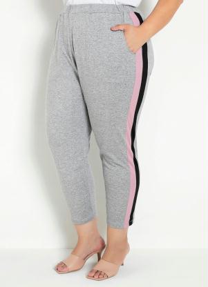 Calça (Mescla e Rosê) com Elástico Plus Size Calça (Mescla e Rosê) com Elástico Plus Size