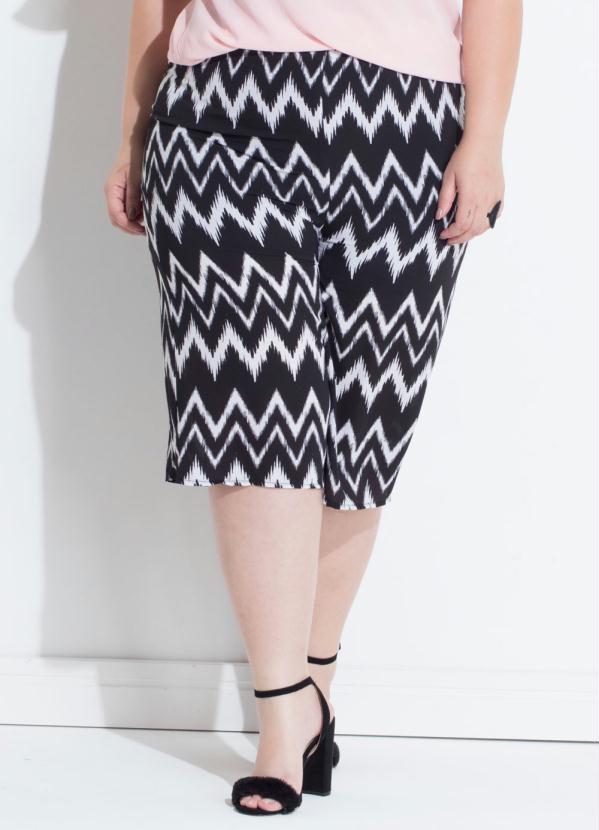 Cal�a Pantacourt (Chevron) com Cintura M�dia