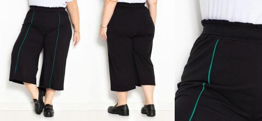 Cal�a Preta com Filetes Plus Size