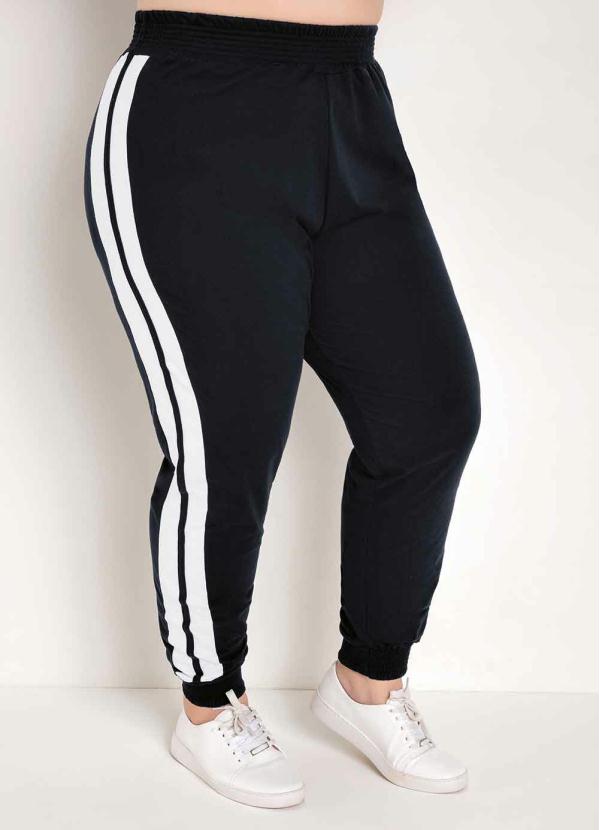 Calça (Preta e Branca) com Recortes Plus Size Calça (Preta e Branca) com Recortes Plus Size